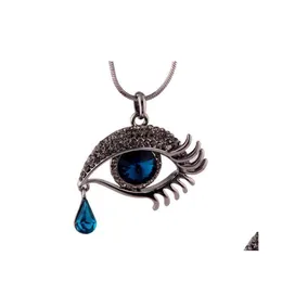 Pendant Necklaces For Women Lover Eye Tear Crystal Chain Necklace Luckyhat Drop Delivery Jewelry Pendants Dhbz7