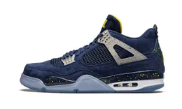 Jumpman 4 4s Michigan Basketball Shoes Hombres Mujeres IV College Navy Amarillo White Designer Sports Sneakers