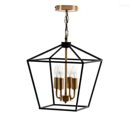 Ceiling Lights 4 Heads American Country Style Iron LED Light Chandelier Suitable For Living Room Dining Bedroom Home Lighting Hanging Lamp