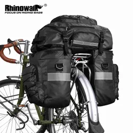 Panniers Rhinowalk Upgrade 3 in 1 Bike Bags Rear Seat Trunk-Bag Waterproof Bicycle Pannier 65L MTB Cycling Luggage Multifunction Backpack 0201