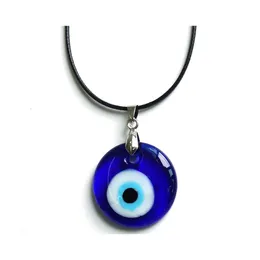 Pendant Necklaces Creative Fashion Devil Eye Turkey Blue Eyes Glass Necklace Crossborder Accessories Simple Jewelry Nanashop Drop De Dh63H