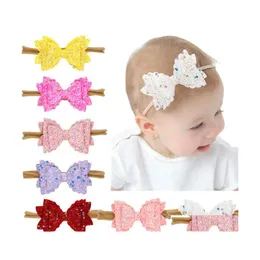 Headbands Infant Baby Girls Glitter Shiny Sequin Bowknots Toddler Stretchy Hairwrap Childrens Princess Hairbands Hair Accessories Dr Dhmyz