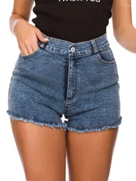 Women's Shorts High Waist Elastic Denim Short Jeans Tassel Booty Women Sexy Micro Mini Bermudas Feminina Clubwear Leisure Streetwear