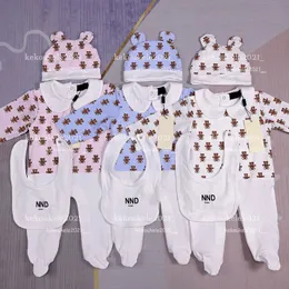 Newborn Baby Girl Rompers Suits Long Sleeve Bodysuit Cotton Infant Boy Jumpsuit Comfortable Soft Warm Swaddling with Jumpsuits Hat Bibs and Sleeping Bags