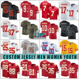 15 Patrick Mahomes Travis Kelce Juju Smith-Schuster voetbalshirts Chris Jones Clyde Edwards-Helaire Chiefes Isiah Pacheco Kansases City McDuffie L'Jarius Sneed