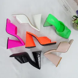 11cm High-heeled LTARTA Women Summer Heels Triangle heel Slippers Sexy Square Toe Thick Heel Open-toe Sandals ZL 2 57