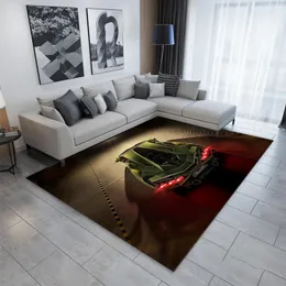 Carpets 3D Printing Bedroom Rugs Racing Car Soft Large Carpet In The Living Room Boys Decoration Home Bathroom Non-Slip Floor Mat