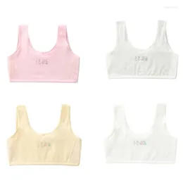 Camisoles Tanks Teen Girls Double Layer Training Bh Cute Bowling Print Underwear Mesh Vest Top F3MD