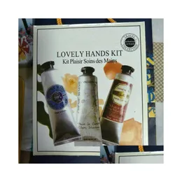 Altri articoli per la bellezza della salute Nuovo arrivo Crema per le mani En Pnce Lovely Hands Kit Collection Idratante Plaisir Soins Des Mains Travel S Dhlk8