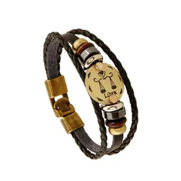 Urok bransolety zodiak retro pleciona bransoletka moda metalowa klamra rąk biżuteria nanashop upuszczenie DH9RG