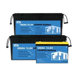 Original 12V LifePo4 Batteri 100AH ​​200AH 24V Inbyggd BMS-uppladdningsbar 4000 cykel golfvagnsbatterier för elektrisk folkfolkbåt