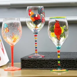 Vinglas med kreativ handmålad glas kopp champagne flöjt kristall koppar bar el party dricka ware bröllop heminredning