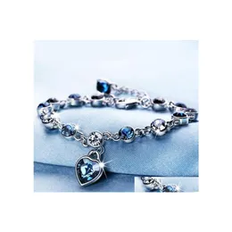 Charm armband 16 f￤rger mode lady love h￤nge kristall armband f￶r hj￤rtimitation diamantkedja kvinnor smycken droppleverans ot7rl