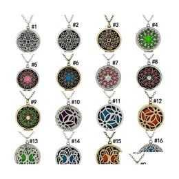 Pendant Necklaces 18 Styles Essential Oil Diffuser Opening Hollow Floating Aromatherapy Locket Link Chain For Women Fashion Jewelry Otyhd