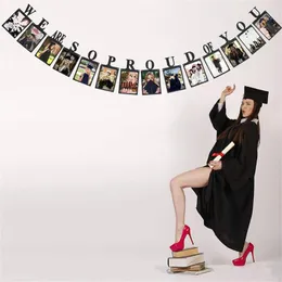 Decorazione per feste 2023 Congratulazioni Grad Gold Paper Banner Po Pull Flag Graduation Banner Wall Hanging