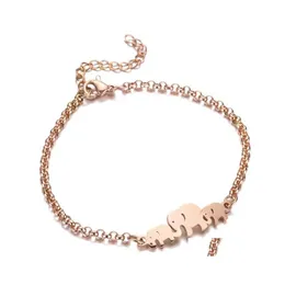 L￤nkkedja mode elefant armband armband djur l￤nk kvinnlig rostfritt st￥l armband f￶r kvinnor smycken tillbeh￶r sl￤pp leverera ot98g