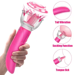 Wibrator Tong Likken Pomp Clittoris G Dildo Dildo Dual Head Sex Toys Voor Vrouwen Vagina Borst Masaż 0803