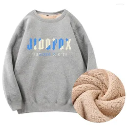 Logotipo de capuz masculino Jidofox inverno unissex elástico elástico esportes espessados ​​suéter casual mass lambe lambe lã confortável roupas de casaco