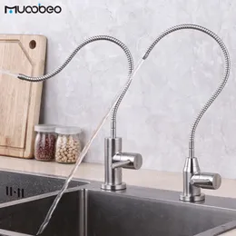 Kökskranar enkel handtag dricksvatten kran rostfritt stål filter kran för filtreringssystem