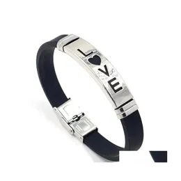 Braccialetti con ciondoli Gioielli di moda Bracciale Love Sile in acciaio inossidabile Uomo Donna Amanti Studenti Ornamenti Drop Delivery Dhsdy