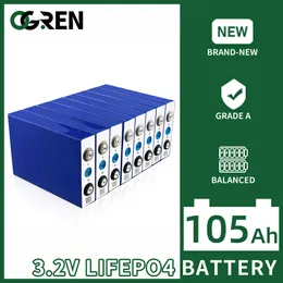 100AH ​​LIFEPO4 Pil 105AH 1/4/8/16/32PCS Yeniden Yapılabilir Pil 3.2V Sınıf A Lityum Demir Fosfat Güneş Pili Tekne Golf Sepeti için