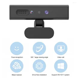 Face Recognition Web Camera Built-in Microphone 5MP Video 360 Rotating 120 Wide Angle Support Windows 10/11 System