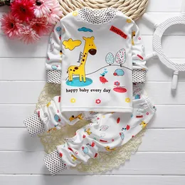 Zestawy odzieży Spring Baby Boy Girl Pajamas T-shirt Pants Suit Suit Children's Belfant Botton B Cartoon Kid Ubrania