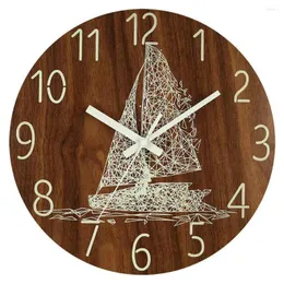 Zegary ścienne 12 -calowe pokój Lumpinous Lampa Sypialnia Super cichy zegar żywy domowy fluorescencyjny minimalistyczny drewniany drewno