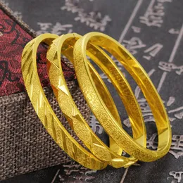 Bangle Basit Moda Kadınlar Yok Vietnam alüvyon altın öğütme arenaslı buzlu bilezikler