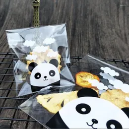 Embrulho de presente 100pcs/lote panda sacos plásticos auto-adesivos biscoitos biscoitos de panificação para festas de aniversário de festas de casamento