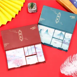 Decorative Objects Figurines 480 Sheets Retro Memo Pads Chinoiserie Aesthetic Bronzing Flying Crane Sticky Note Paper Stationery Cute School Supplies 230204