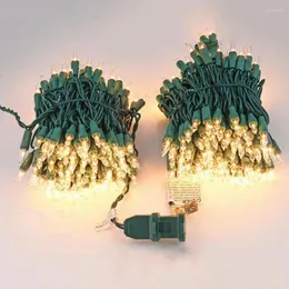 Dizeler 25 feet 100 LED Clear Christmas String Işık Akkor Ampul Mini Peri Dış Mekan Yeşil Tel Veranda Tatil Partisi Dekoru