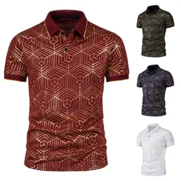 Men's Casual Shirts Chemise Homme Manche Court Fashion Summer Short-sleeved Shirt Plaid Printing Lapel Hawaii Beach Top