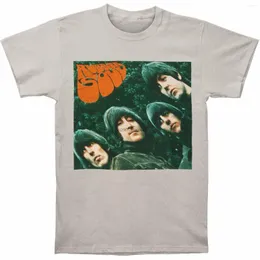 Men's T Shirts Authentic Band Rubber Soul Slim Fit T-Shirt Silver S-2XL