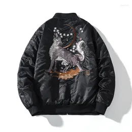 Men's Jackets Embroidery Mens Warwolf Retro Bomber Jacket Spring Autumn 2023 Trend Long Sleeve Brand Streetwear Male Losse Outerwear Jacke