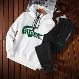 Erkeklerin Trailtsits Erkekler Trailsuit Set Sıradan Pantolon Kazak Giysileri Erkekler için Hooded Sweatshirts Sonbahar Kentsel Sokak Giyim Günlük Spor Kapşonlu 230204