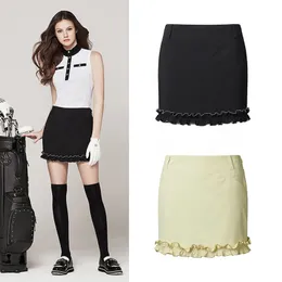 Tennis kjolar kvinnor veckade golf kjol kvinnlig brittisk stil highend väska höft kjol spetsar culottes damer temperament kort 230203