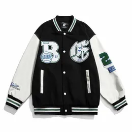 Herrjackor American Letter broderade jackor rockar mäns y2k street hip-hop trend baseball uniform mäns casual lösa par kläder topp 230203