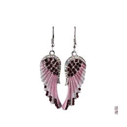 Dangle żyrandol Elegancki retro anioły skrzydła kolczyki moda unikalna kropla piórka kropla gotycka biżuteria dla kobiet dostawa prezentu OTRGX