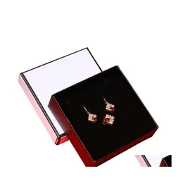 Pudełka biżuterii pudełko prezentowe Bransoletka Naszyjki Pierścień Organizator magazynowy papierowy karton biżuteria pojemnik z gąbką d OTNO2