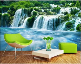 Wallpapers Custom Mural Po Wallpaper Modern Forest Waterfall Flowing Water Natural Scenery Home Decor 3d For Walls In Rolls