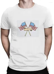 Herr t -skjortor ankomster 2023 Sommardekorativa amerikanska flaggor Rund hals tee Kort ärm Tshirt för män