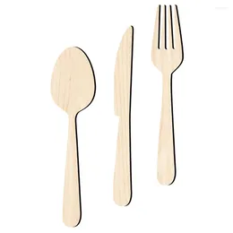 Dinnerware Sets 1 Set Of Vintage Wall Utensils Decor Wooden Kitchen Household Sign