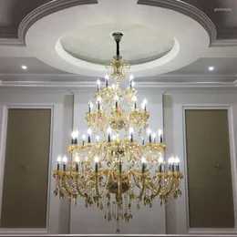 Żyrandole duże 30-50 szt. Wisiorek żyrandol kryształowy oświetlenie el duży sufit LED do kościelnego salonu Cristal Luster