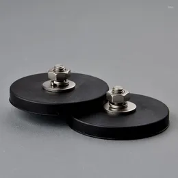 照明システム2PCS 45kg強力なネオジムマグネットディスクラバーコストD88x8mm M8スレッド表面保護LEDライトカメラカーマウントFO