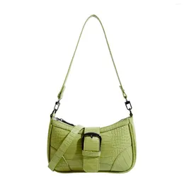 ダッフェルバッグMaxdutti Crocodile Pattern Leather Fashion Bag Women French Style Vintage Colorful Texture Messenger