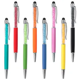 Ballpoint Pens 20pcslot Customized Crystal Ballpoint Pen Creative Stylus Touch Pen 26 Colors Writing Ballpen Stationery Office School Supplies 230203