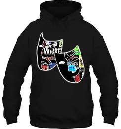 Felpe con cappuccio da uomo Felpa con cappuccio da uomo Funny White Black Tee Broadway Theatre Mask Work Collage Fashion Women Streetwear