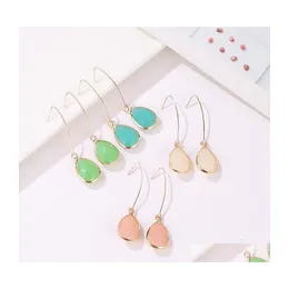 Dangle Chandelier Water Drop Earring For Women Simple Jelly Color Fashion Crystals Earings Nanashop Delivery Jewelry Earrings Dhkvc