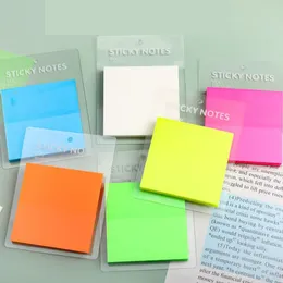 Decorative Objects Figurines 36 pcslot Colorful Transparent Memo Pad Sticky Notes Stationery Label Notepad Planner Sticker Post Supply wholesale 230204